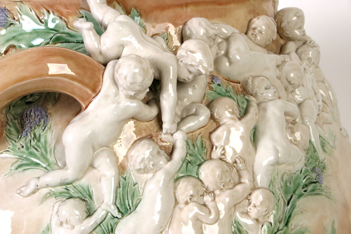 Pair of Ceramic Jardinieres by Carrier Belleuse